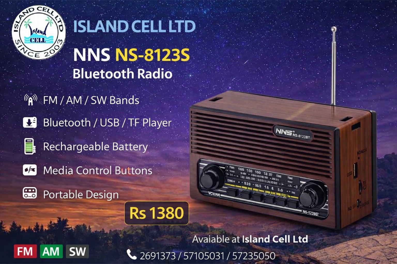 NNS NS‑8123S Solar Bluetooth Radio
